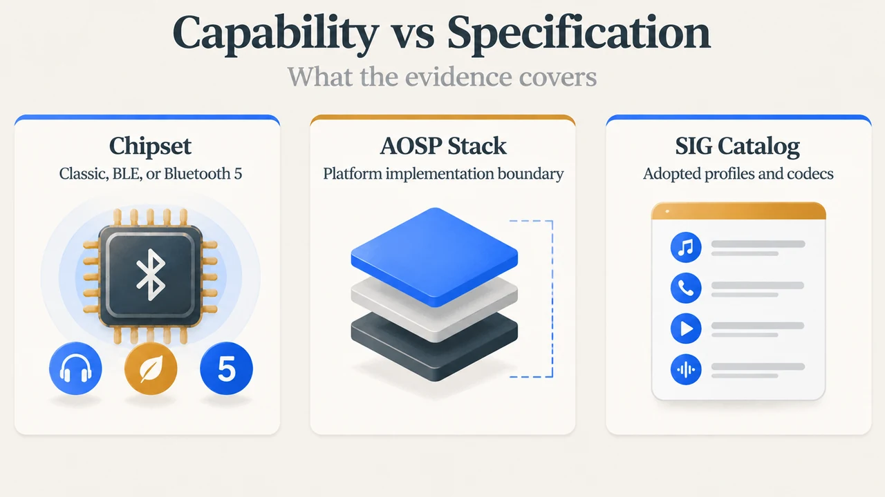 Android Bluetooth hardware prerequisites compared with SIG specifications