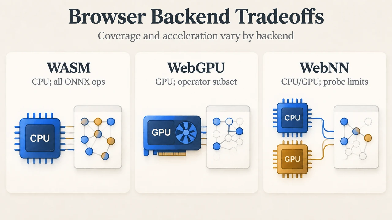 Comparison of browser inference backends and their operator coverage